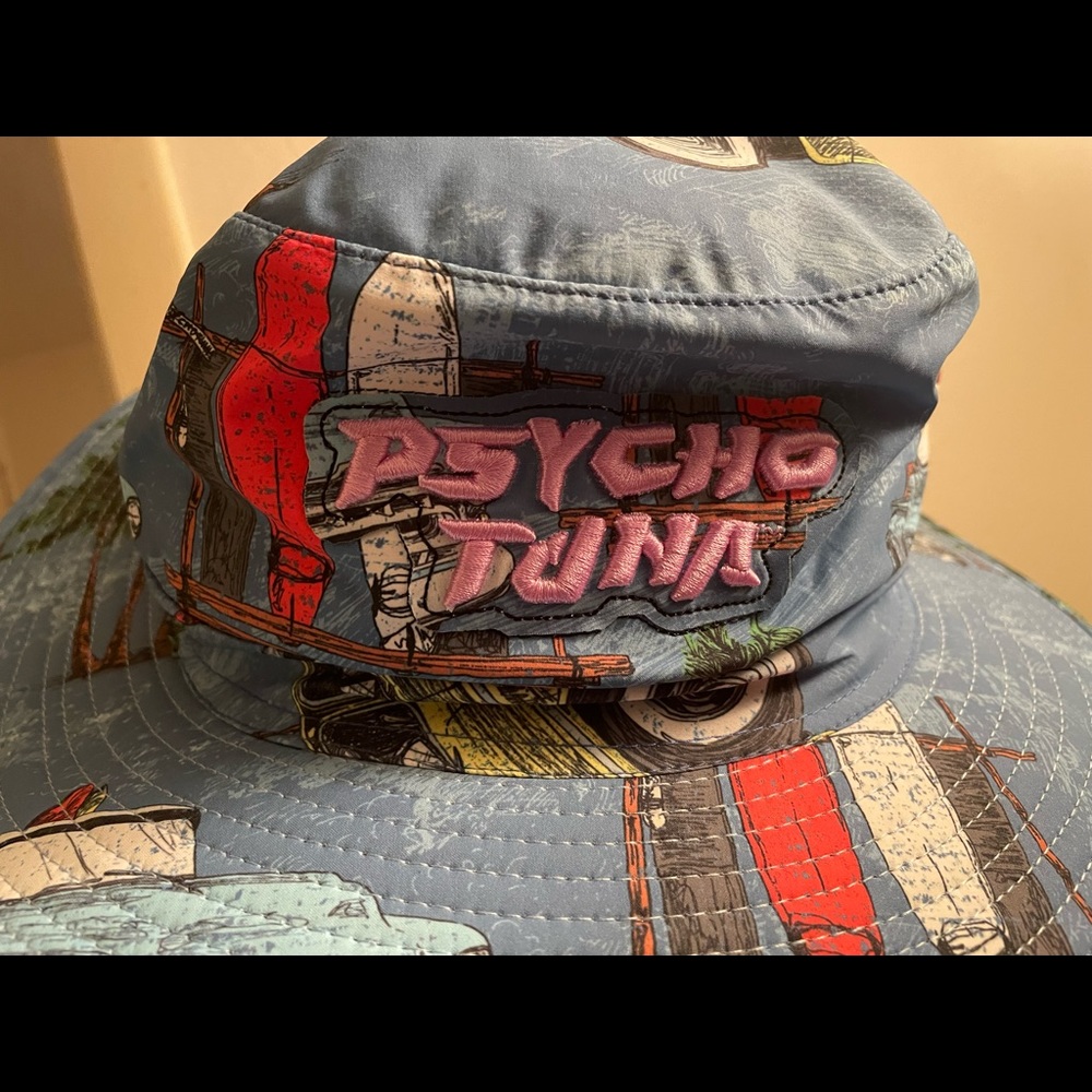 Psycho Tuna Surf Truck Fishing Boonie Hat Wide Brim Chin Strap